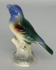 Vintage Royal Copley Blue Bird Figurine Porcelain Vintage Green Brown picture