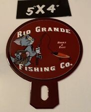 RIO GRANDE Porcelain Like Plate Topper Sign Vacation Pleasure Fishing  Gas Oil picture