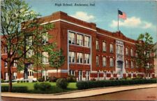 Anderson IN Indiana High School 1943 Flag Vintage Postcard picture