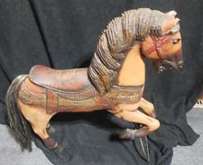 Beautiful Vintage Handcarved Carousel Horse - Wood, metal stand picture