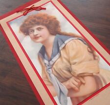 Antique 1913 Red Wing Advertising Calendar Sailor Lassie Gibson Girl Chromolitho picture