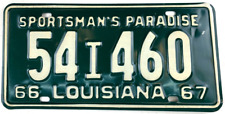 Vintage 1966 1967 Louisiana Car License Plate Tensas Parish Wall Decor Collector picture