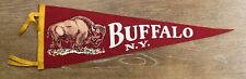 Vintage Buffalo New York 26 Inch Felt Pennant w/ Colorful Graphics Early Old picture