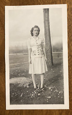 1940s Beautiful Pretty Attractive Woman Lady Female Fashion Real Photo P10s6 picture