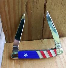 Case XX USA 2008 Exotic Patriotic Pearl / Coral / Lapis Muskrat Pocket Knife picture