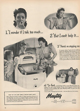 1948 Maytag Washer Mother Children I wonder if I Talk Too Much Vintage Print Ad picture