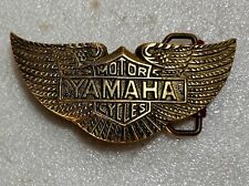Vintage Yamaha Brass Belt Buckle Motor Cycles Eagle Flag USA Biker Carnival Club picture