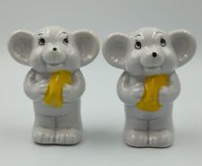Vintage Ceramic Mouse With Cheese Salt And Pepper Shakers picture