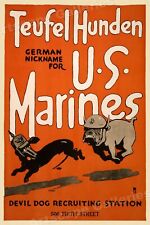 US Marines - Devil Dogs - Teufel Hunden WWI Marine Recruting Poster - 20x30 picture