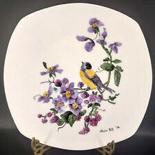 Roscher Bone China Hand Painted Floral flowers bird plate by Louise Hill picture