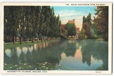 Postcard Macky Auditorium From The Pond, University of Colorado VTG ME3. picture