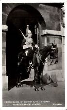 Horse Guard on Sentry Duty ~ Horse Guards Parade London England UK ~ RPPC photo picture