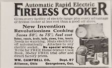 1924 Print Ad Automatic Rapid Electric Fireless Cooker Alliance,OH Georgetown,ON picture