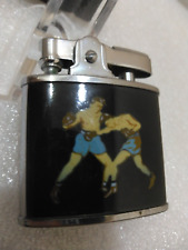 Vintage NOS Auer Champion Japan Lighter with boxing scene and box picture