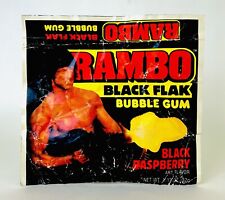 Vintage 1985 Amurol RAMBO Black Flak Bubble Gum Pouch 5.5 Candy Container SEALED picture
