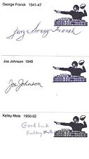 1948 Joe Johnson New York Giants Signed Index Card Mississippi picture