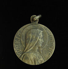 Vintage Silver Mary Lourdes Medal Religious Holy Catholic PENIN PONCET LYON picture