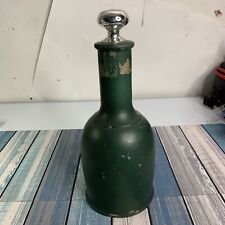 Antique 1916 Lander Frary & Clark Universal Thermos Green w/ Glass Cork Stopper picture