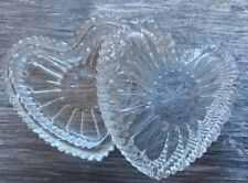 Crystal Glass Heart Shaped Trinket Dish Excellent Condition 3