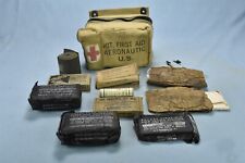 Vintage AERONAUTIC US MILITARY FIRST AID KIT with CONTENTS #06805 picture