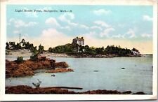 View of Light House Point, Marquette MI Vintage Postcard Q68 picture