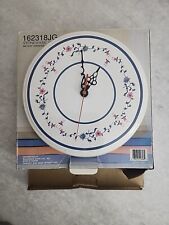 Blue Heritage Vintage Style Floral Stoneware Wall Clock picture