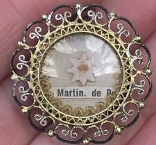 Vintage 800 Silver St. Martin De Porres Reliquary With Seal Necklace Pendant picture