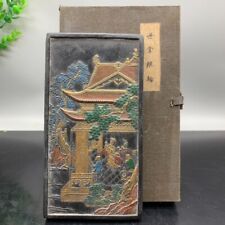 Chinses Ancient huizhou Ink block Color painting Teach scene Ink stick inkcake picture