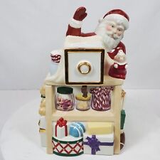 Vintage Lenox Santa Christmas Village Musical Cookie Jar Jingle Bells picture