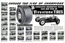 1951 Firestone tires PRINT AD Indy Winners 1922-1950 picture