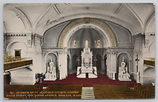 Interior St. Aloysius Church Gonzaga University Spokane 1914 Postcard - Posted picture