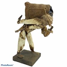 Mexican Folk Art Vintage Paper Mache Wood Clay Figurine Hand Made Male Primitive picture