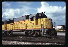Original Slide - UP Union Pacific 76 GP50 ex-MP Rare # Houston TX 8-5-89 picture