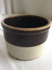 Vintage Brown and Cream Stoneware Crock 5