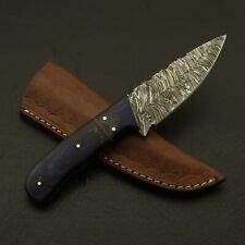 Custom 8 Inches Handmade Full Tang Pure Damascus Hunting Knife With Sheath EDC picture