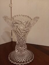 EAPG Pressed Glass Vase Hobstars, Pinwheels, and Thumbprints 6 1/4