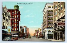 Joplin Missouri MO Main Street Hotel Connor Rexall Drug Linen Postcard c.1945 picture
