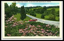 Blue Ridge Parkway VA Linen Postcard Mountains Scenic View Unposted pc225 picture