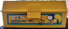 Vintage Snoopy & Woodstock Catch 'em Box Child Fishing Tackle Box Peanuts Zebco picture