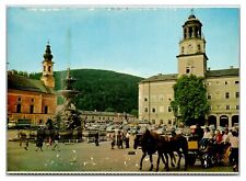 VTG 1970s - Residence Square & Fountain - Salzburg, Austria Postcard (UnPosted) picture