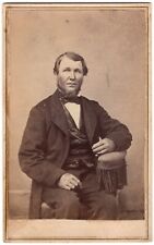 CIRCA 1860s CDV REMILLARD BEARDED MAN IN SUIT CIVIL WAR ERA NEWBURGH NEW YORK picture