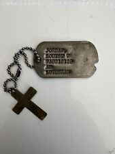 VINTAGE MILITARY ID DOG TAG NOTCHED WITH CROSS picture