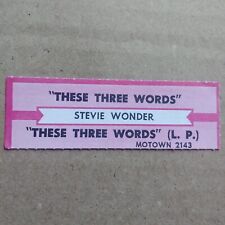 STEVIE WONDER These Three Words JUKEBOX STRIP Record 45 rpm 7