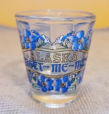 Alaska Forget Me Nots Flowers Shot Glass Souvenir Clear Glass  picture