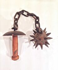 Vintage Old Heavy Ball Flail W/ Large Spikes A Beast Of A Medieval Piece Mace picture