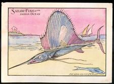 1920s SAILFISH Card DELUXE Bread Card D48 Collin Street Bakery  USA Magic Color picture