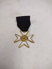 Vintage Masonic Knights Templar Knights of Malta Enameled Eagle Medal Badge picture
