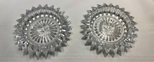 2 Vintage Clear Glass Sunburst Ashtray or Trinket Dishes picture