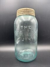 Rare Antique Mason Jar of 1872 Whitney Glassworks Half Gallon Fruit Canning Jar picture