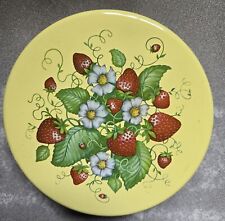 Vintage Cookie Tin with Strawberry Design picture